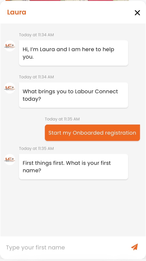 Laura asks for your first name